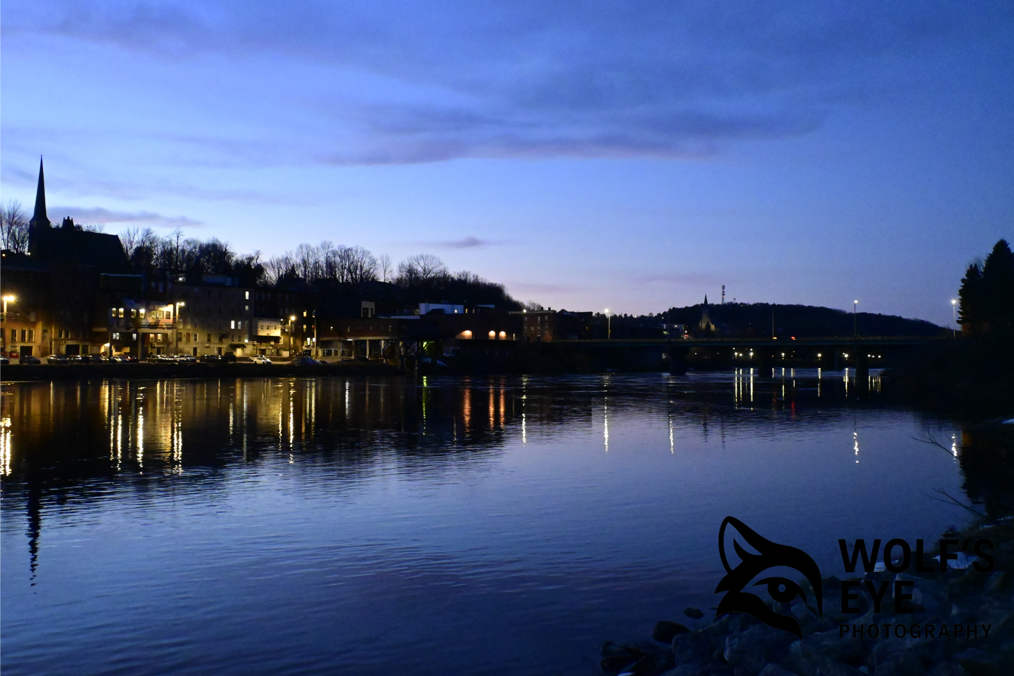 Riverside Lights at Dusk